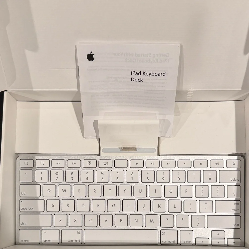 Apple iPad Keyboard Dock - Silver and White